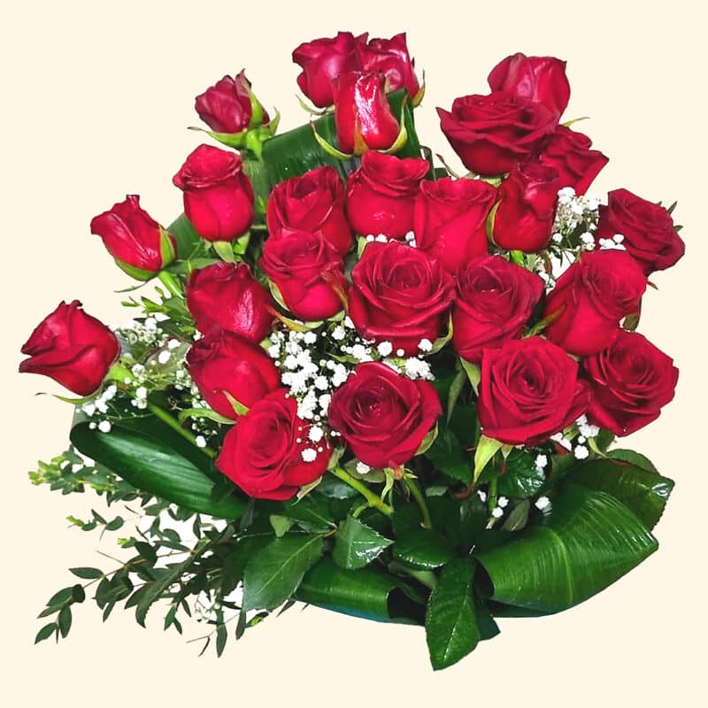 Bouquet di 24 Rose rosse Consegna a domicilio a Roma
